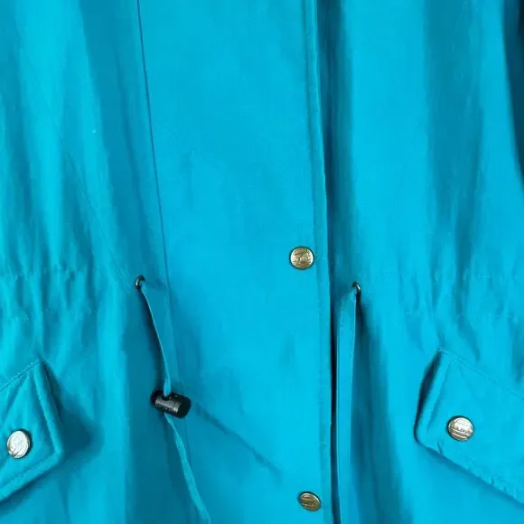 L.L.Bean Green Long Down Zip Up Jacket Coat Removeable Hoodie Vintage Women's XL - Picture 6 of 16